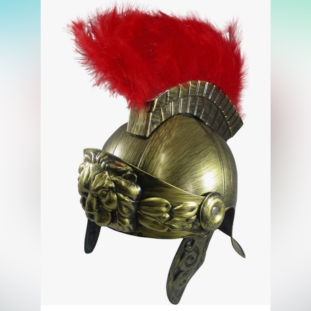 Nicky Bigs Novelties Red Feather Roman Greek Gladiator Costume Halloween Helmet